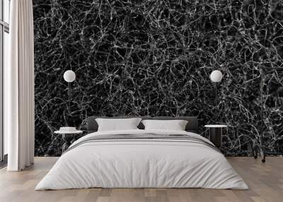 Texture twisted wire black with silver closeup. Wall mural