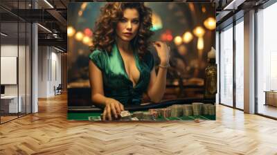 woman in casino Wall mural