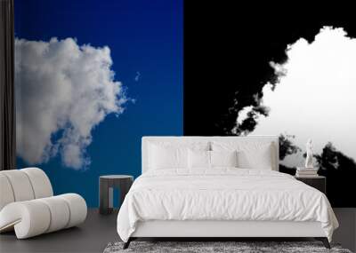 Cloud mask separated from background Wall mural