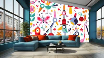 Birds pattern Wall mural