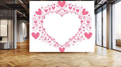 Pink heart frame Wall mural