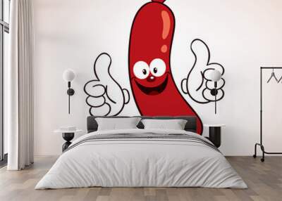 Sausage mascot cartoon character Wall mural