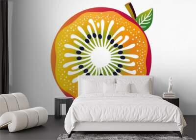 Background art that includes creative symbols and logotypes, such as isolated silhouettes of animals or ocean waves, can enhance the visual identity of a brand with a unique and contemporary styl Wall mural