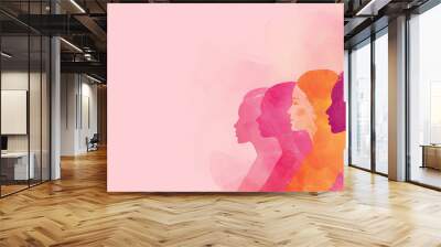 Celebrating Women History Month Background for Graphic Design Wall mural