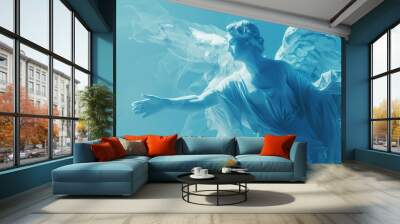 Minimalist Background: Angelic Guardian of Faith and Light in Heavenly Illustration
 Wall mural