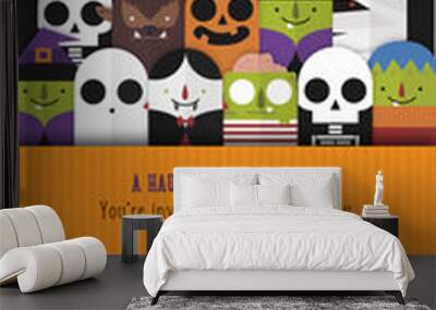 Halloween background with Halloween pumpkin Wall mural