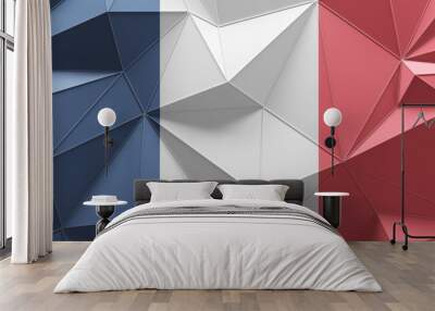 France flag low poly design background Wall mural