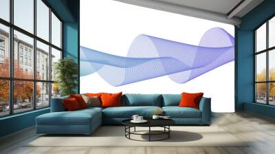 Dynamic sound flowing motion curve lines. Digital future technology concept. Abstract technology particles lines mesh background. Technology modern business wave line banner background. Wall mural