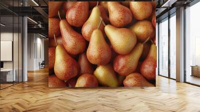   A group of pears arranged on top of a table Wall mural