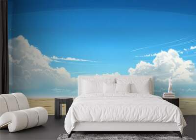 A dessert landscape with beautiful cloud blue sky panorama wallpaper background illustration banner. Wall mural