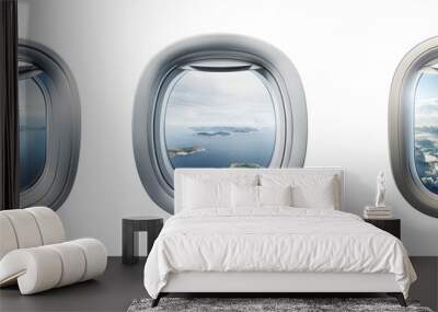 An airplane window isolated on white transparent background, PNG File. Perfect for clipart Wall mural