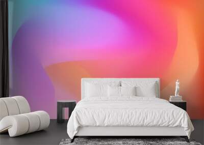 Abstract blurred gradient colorful background. Mesh horizontal backdrop of vivid rainbow colors. Wavy fluid modern design. Vector template for poster, advertising banner, brochure, flyer, placard Wall mural