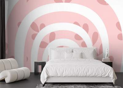 Boho rainbow with flowers  Wall mural