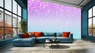 Gradient shiny background with space for text or design. Pastel colors. Smooth transition between colors. The combination of pink and blue. Selective focus. Festive background. Christmas and new year. Wall mural