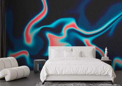 Grainy noise texture, abstract gradient background. y2k futuristic design. Colorful liquid metal, retro backdrop Wall mural