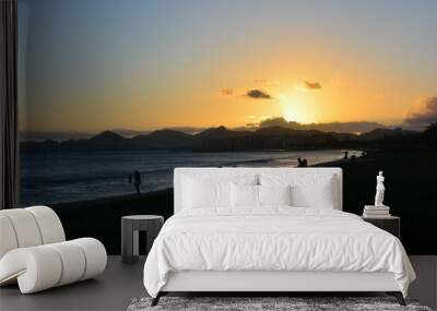 sunset on the beach Wall mural