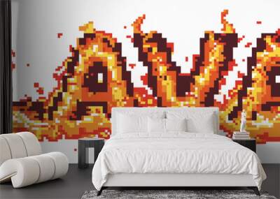 Vector Retro console game pixel text. Lava. Computer 8 bit 80s arcade Wall mural