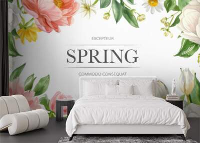 Vector watercolor spring banner Wall mural