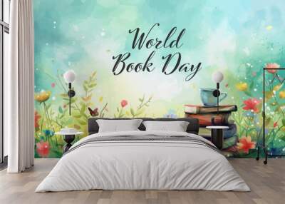 World book day illustration Wall mural