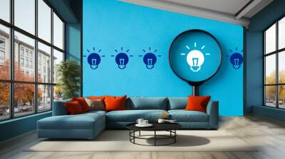 Business & strategy for creative and idea concept with magnifying glass Wall mural