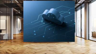 Cloud technology icon for online shopping global business concept Wall mural