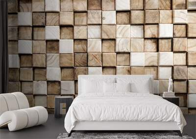 Square wood abstract background Wall mural