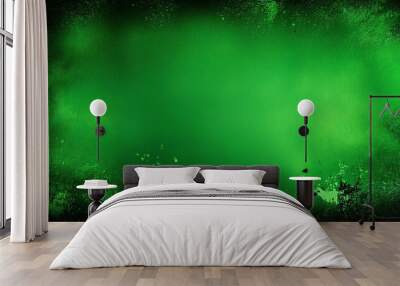 abstract vintage green splash design background with dark borders Wall mural