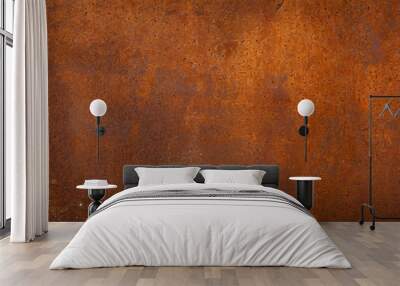 grunge rusty orange brown metal corten steel stone background texture Wall mural