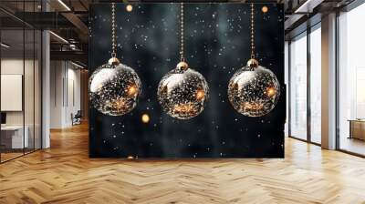 Christmas decoration with colorful and ornate balls. AI generated Wall mural