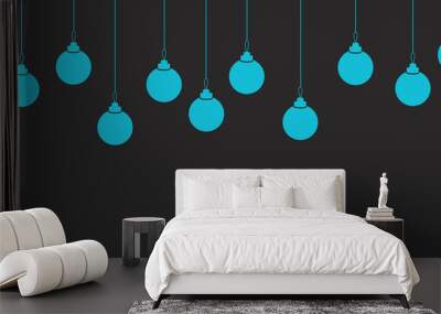 Christmas illustration on gray background Wall mural