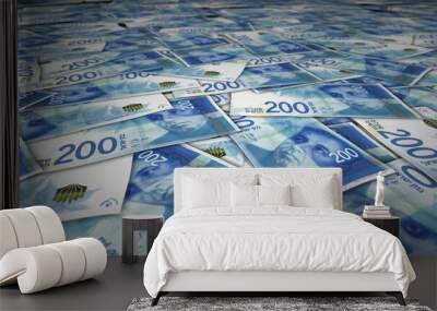 Israel Shekel 200 ILS banknote money 3d illustration Wall mural