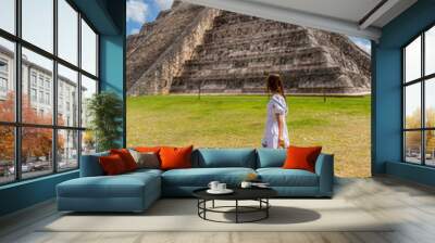 A woman in Chichen Itza Wall mural