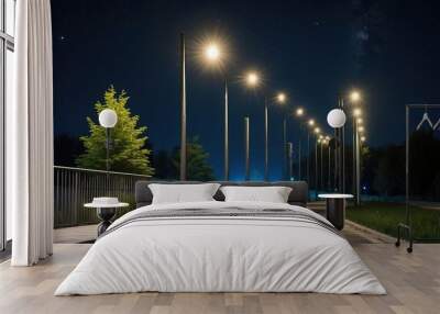 Modern street LED lighting pole Wall mural