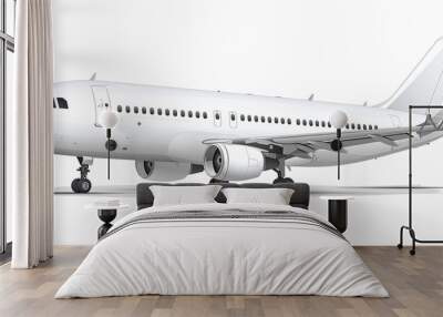 passenger airplane isolated on white background Wall mural