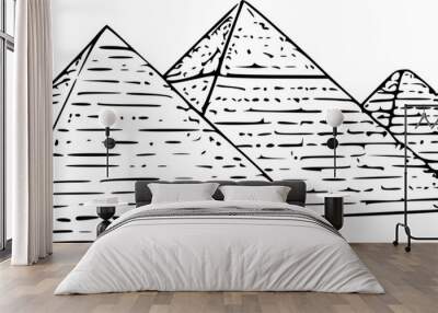 Egypt pyramids vector illustration Wall mural