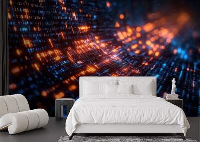 Abstract Digital Data Flow Wall mural