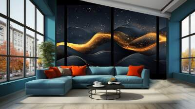 Abstract Gold and Black Art Wall mural