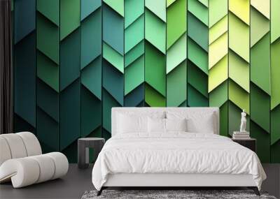 Abstract Green Chevron Pattern Wall mural