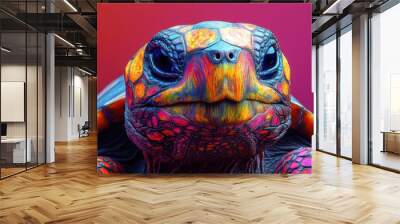 Colorful Turtle Portrait Wall mural