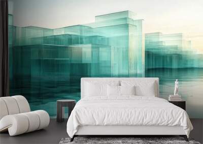 Glass City on Water Wall mural