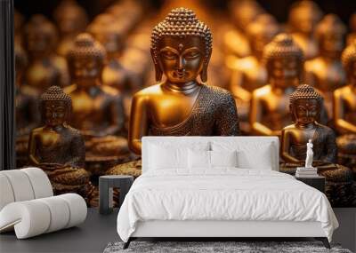 Golden Buddha Statues Wall mural