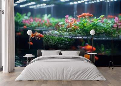 Goldfish in a Lush Aquarium Wall mural