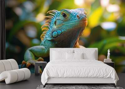 Green Iguana Close-up Wall mural