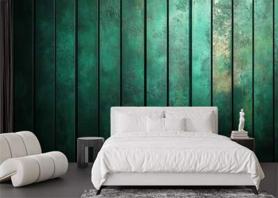 Green Wood Plank Background Wall mural