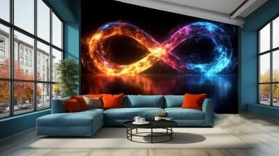 Infinity Symbol of Fire and Ice Wall mural