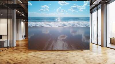 Ocean Waves Crashing on Sandy Beach Wall mural