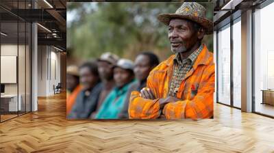 Portrait of a Man in Orange Wall mural