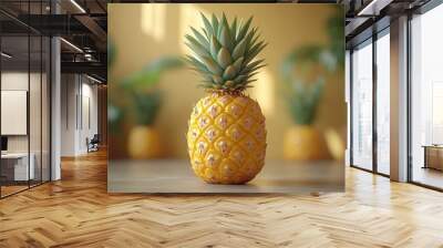 Ripe Pineapple on a Tabletop Wall mural