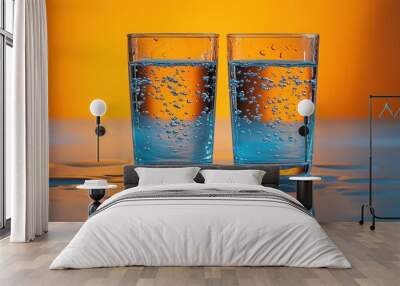 Two Glasses of Water with Bubbles Wall mural