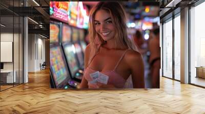 Young Woman in Casino Wall mural